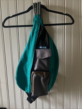 Kavu Teal and Gray Crossbody Sling Bag